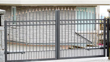 Strong metal driveway gate in North Vancouver