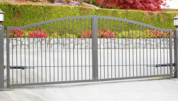 Wide metal Driveway security gate