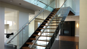 Beautiful Glass Railing Staircase