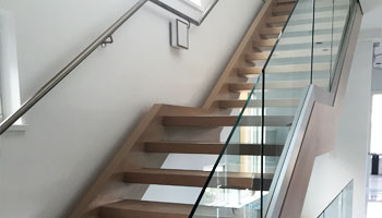 no handrail glass railing for staircase