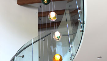 modern interior glass railings